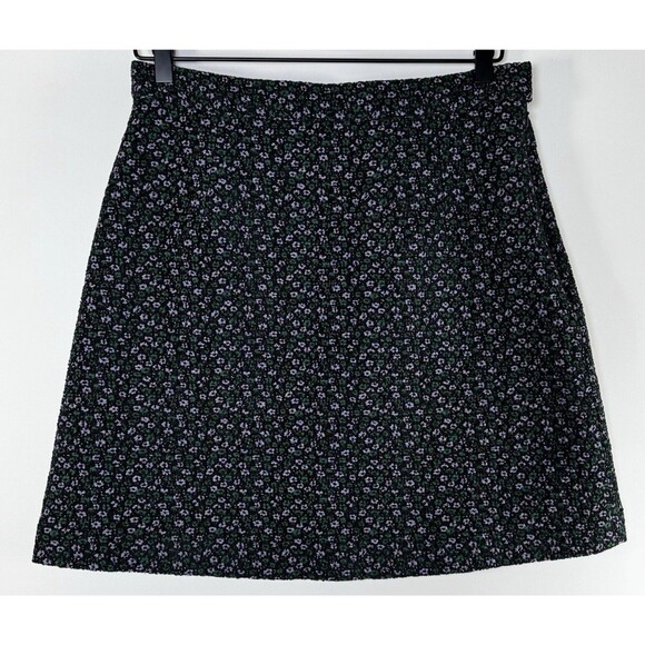Brora British Tailoring Skirt 12 Made in England Black Green Purple Tweed A-Line - Picture 1 of 11